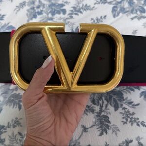 Valentino Black Belt with Gold Buckle